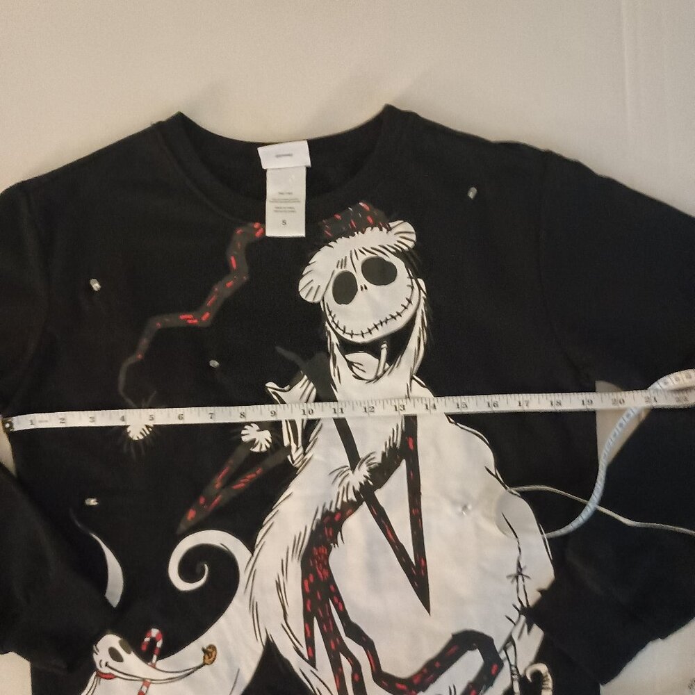 Disney Nightmare Before Christmas Black Light Up Sweatshirt Unisex Size Small S - Picture 11 of 16